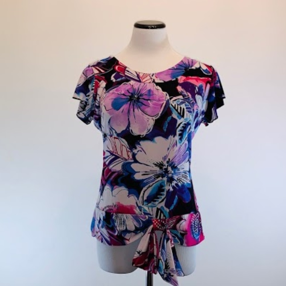 {Bleeker & McDougal} Floral Blouse Sz PXL